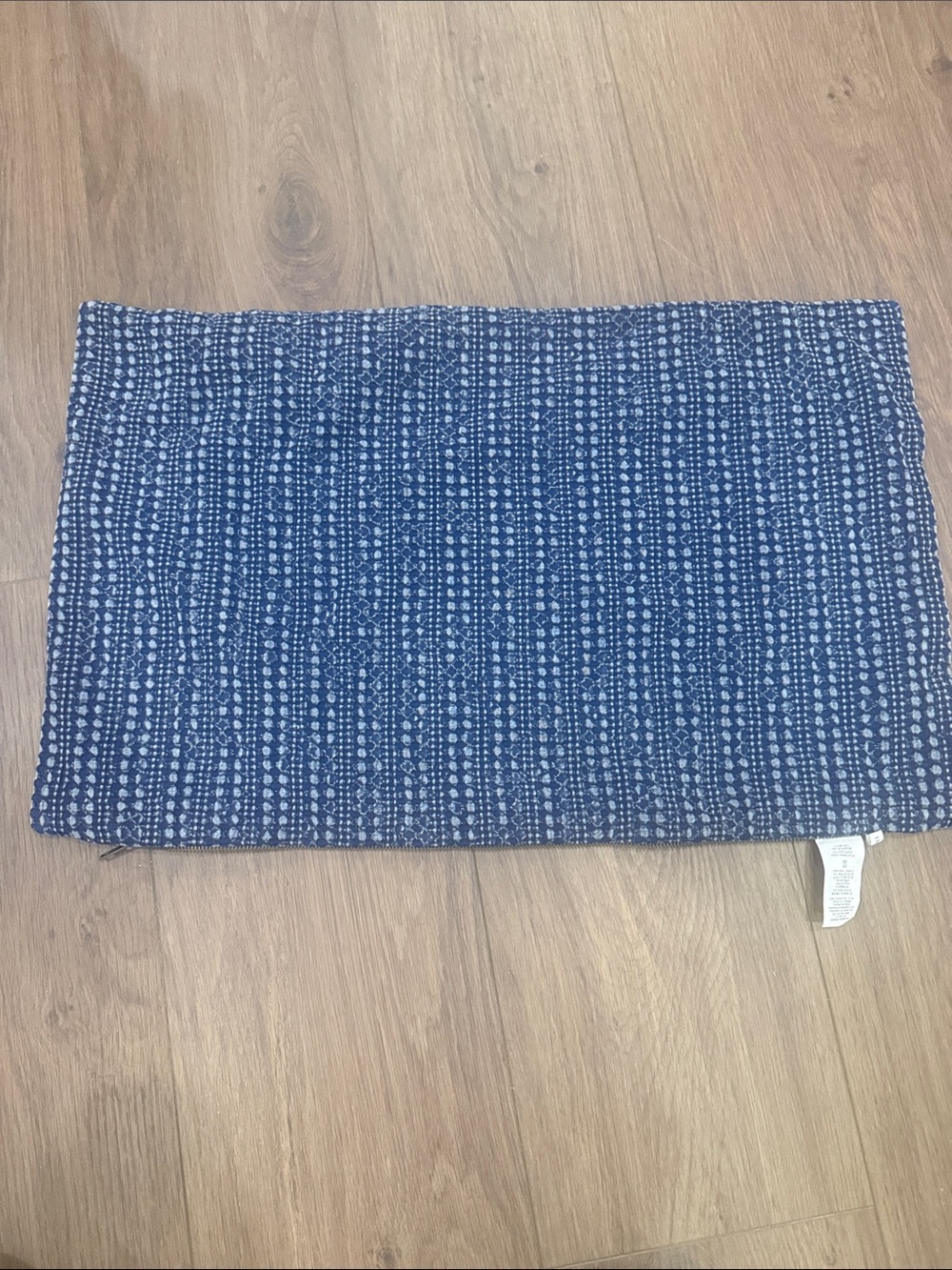 Pottery Barn Navy Blue Patterned Accent Pillow Cover